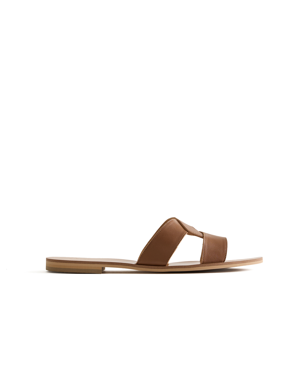 Italian Leather Cutout Slide Sandal